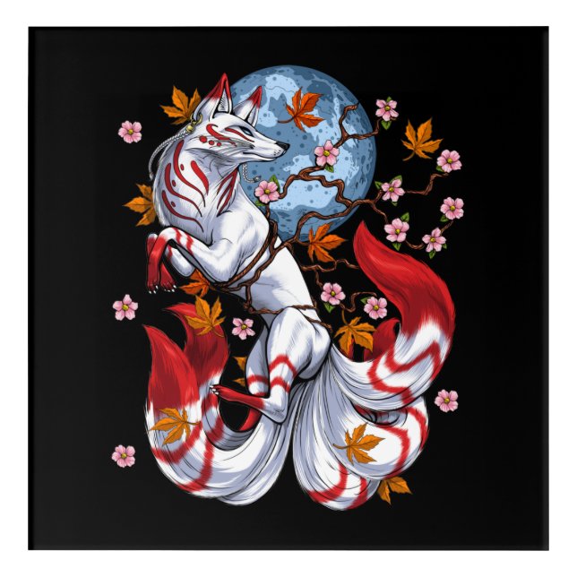 Kitsune Japanese Fox Acrylic Print (Front)