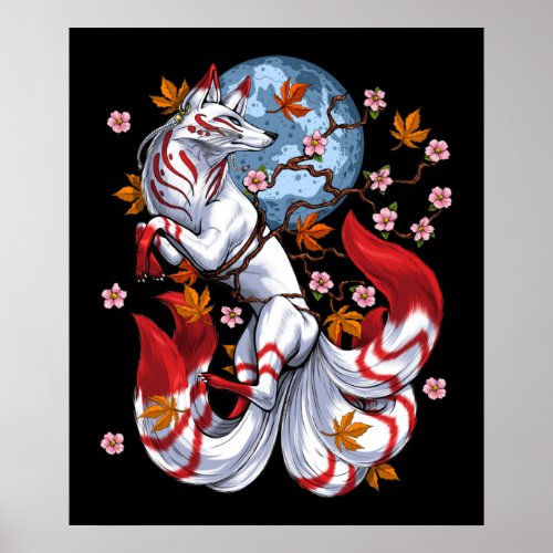 Kitsune Japanese Fox Poster