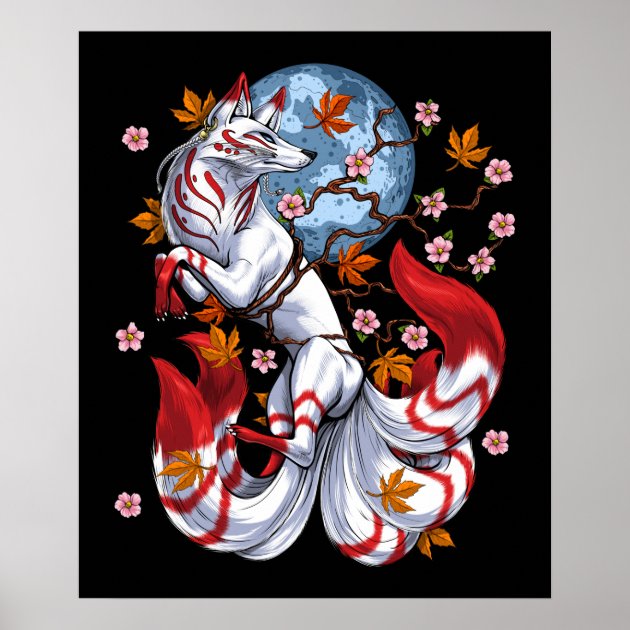 Kitsune Japanese Fox Poster | Zazzle