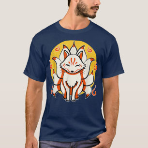 Kitsune Japanese Kami Inari Fox Protector Tempel S T-Shirt