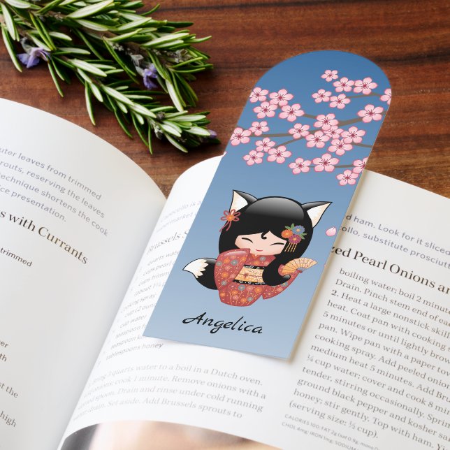 Kitsune Kokeshi Doll Black Fox Geisha Girl Bookmarks (Book)