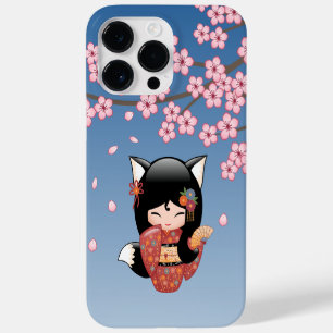 Kitsune Kokeshi Doll - Black Fox Geisha Girl Case-Mate iPhone 14 Pro Max Case