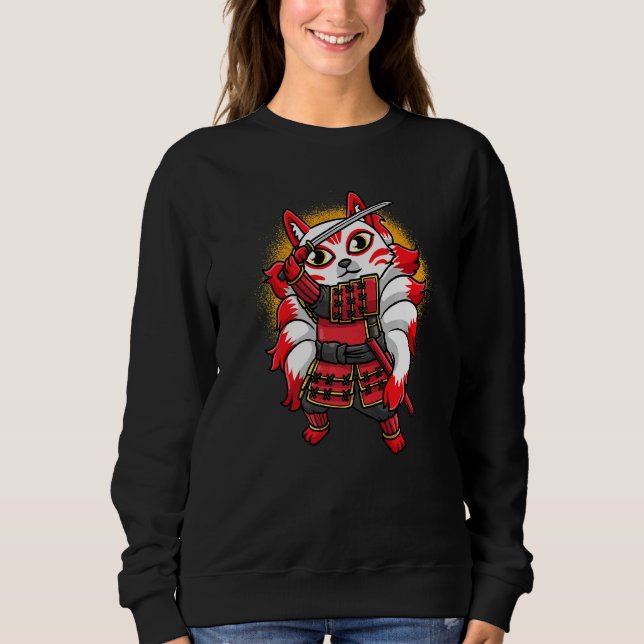 Kitsune Ninja Nine Tailed Fox Japanese Samurai Men Sweatshirt (Front)