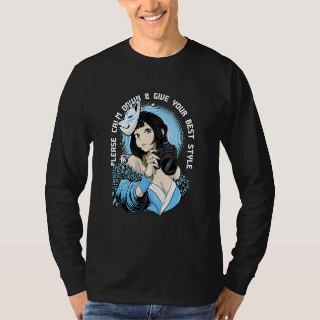 Kitsune Photography Girl  Sad Aesthetic Edgy Stree T-Shirt (Front)