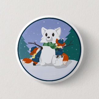 Kitsune Snow Day Buttons