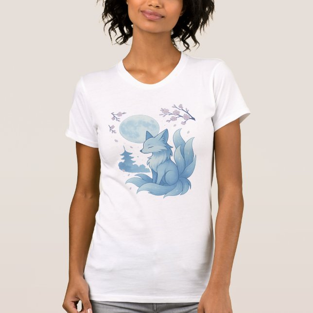 Kitsune Under the Moonlight T-Shirt (Front)