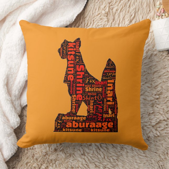 Kitsune word cloud throw pillow (Blanket)