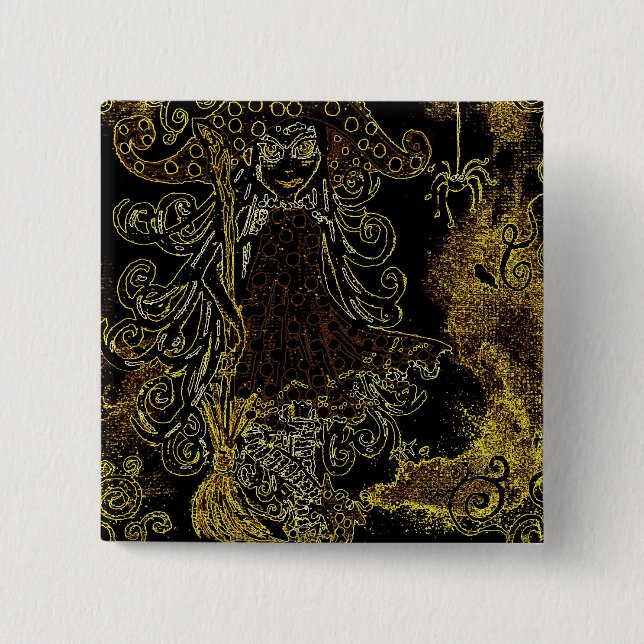 Kitsy the witch button (Front)