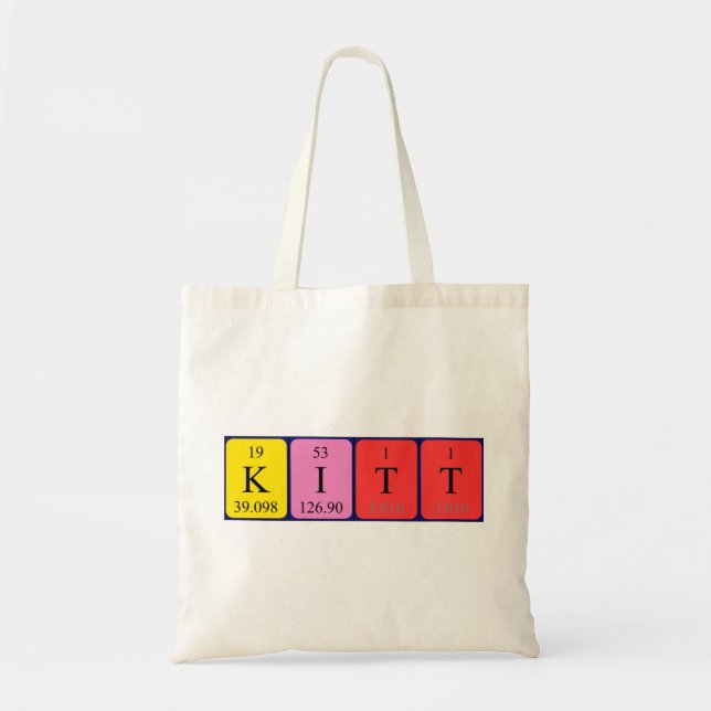 Kitt periodic table name tote bag (Front)