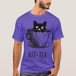 KitTea Cat Lover Cute And Funny Black Cat T-Shirt