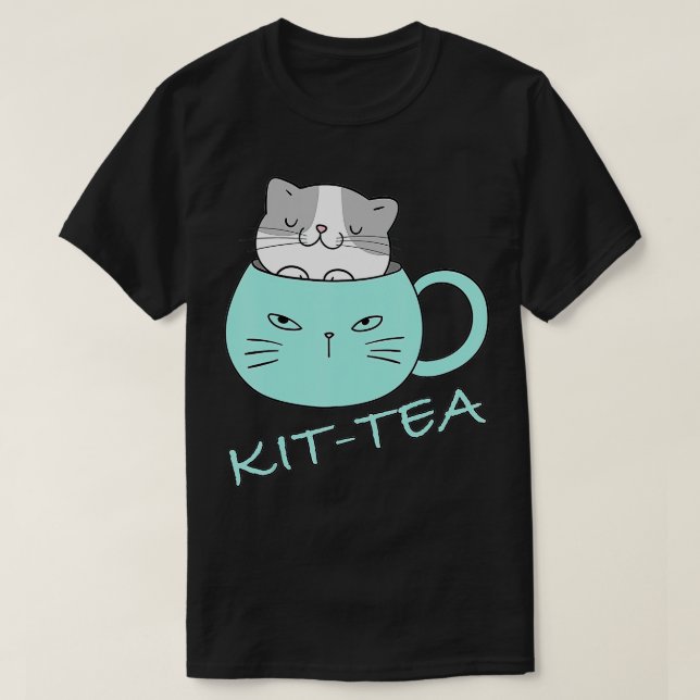 KitTea Cat Lover Cute And Funny Cat         T-Shirt (Design Front)