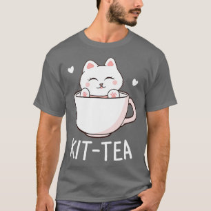 KitTea Cute Cat Kitten Tea Funny Cat Lover T-Shirt