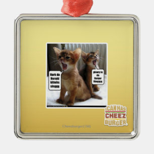 Kitteh carols metal ornament