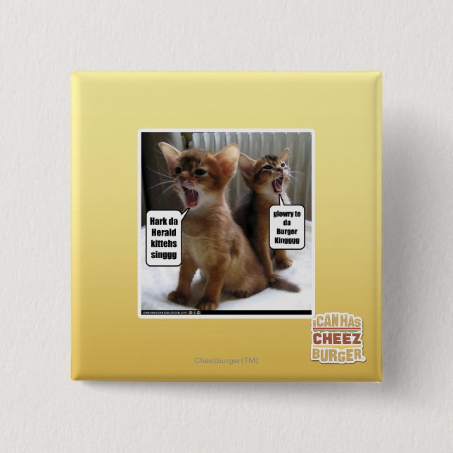 Kitteh carols pinback button (Front)