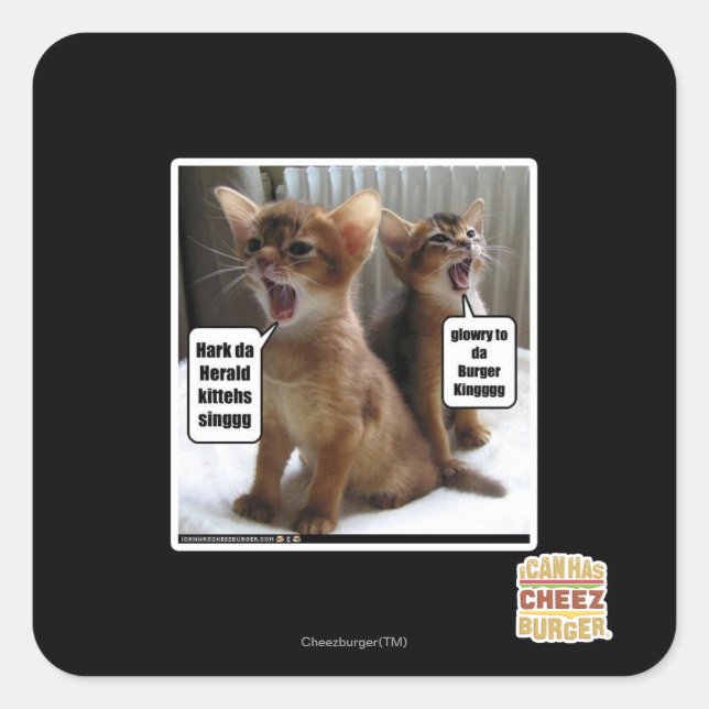 Kitteh carols square sticker (Front)