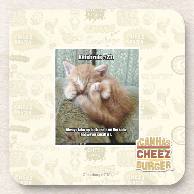 Kitteh rule #231 drink coaster (Front)