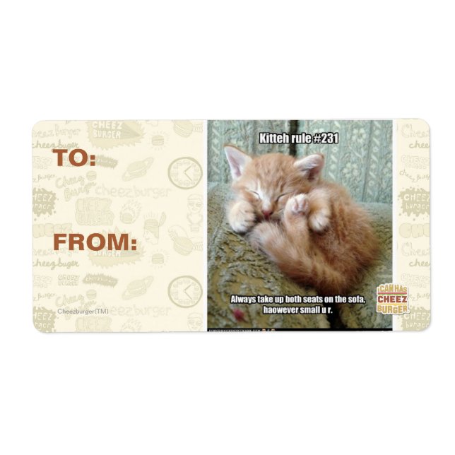 Kitteh rule #231 label (Front)