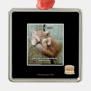 Kitteh rule #231 metal ornament