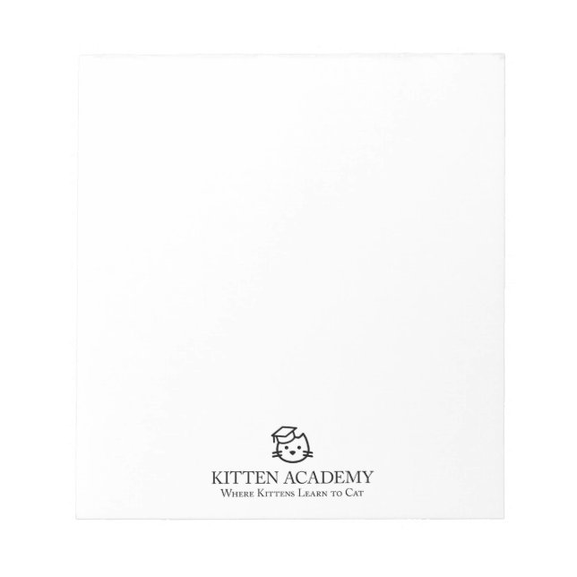 Kitten Academy Logo Notepad (Front)