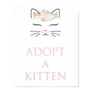 Kitten Adoption Sign kitty birthday party
