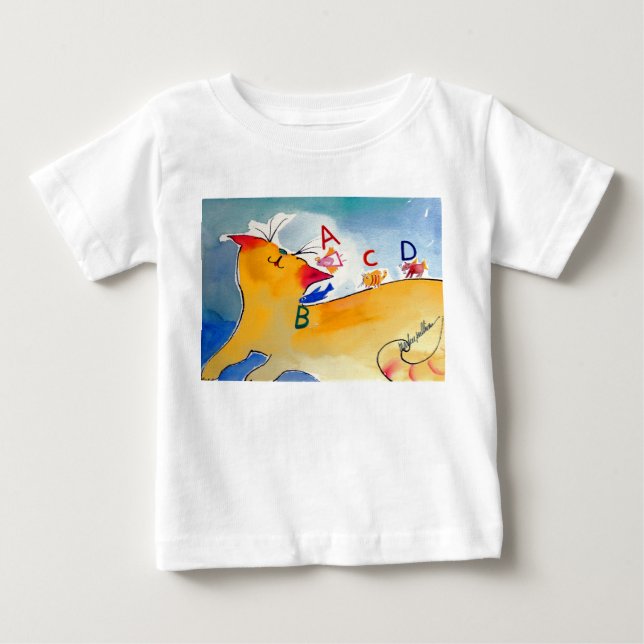 kitten and alphbet baby T-Shirt (Front)