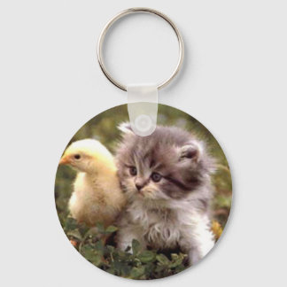 Kitten and Baby Chick Keychain