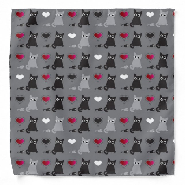 kitten and mice pattern bandana (Front)