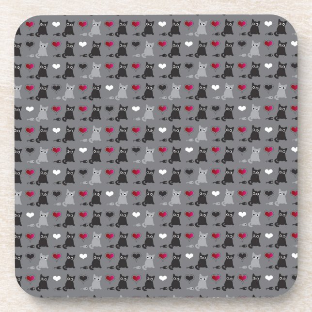 kitten and mice pattern drink coaster (Front)