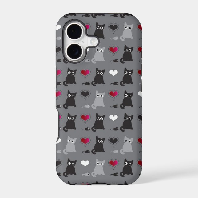 kitten and mice pattern iphone case (Back)