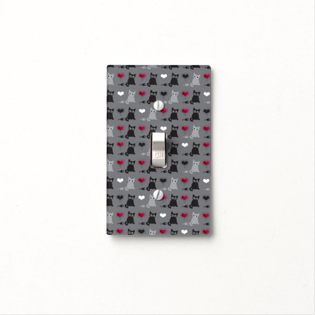 kitten and mice pattern light switch cover (In Situ)