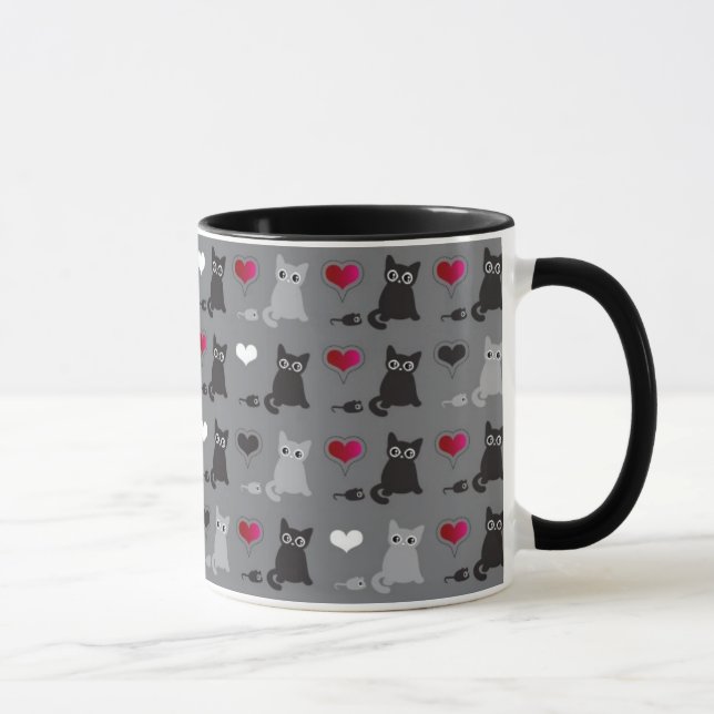 kitten and mice pattern mug (Right)