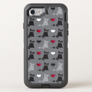 kitten and mice pattern OtterBox defender iPhone SE/8/7 case