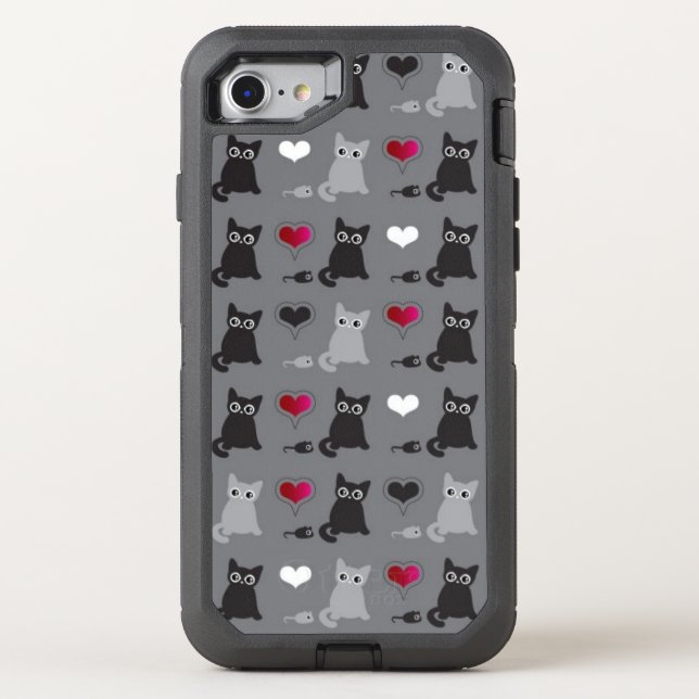 kitten and mice pattern otterbox iPhone case (Back)