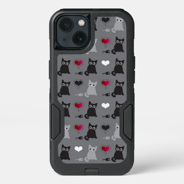 kitten and mice pattern otterbox iPhone case (Back)