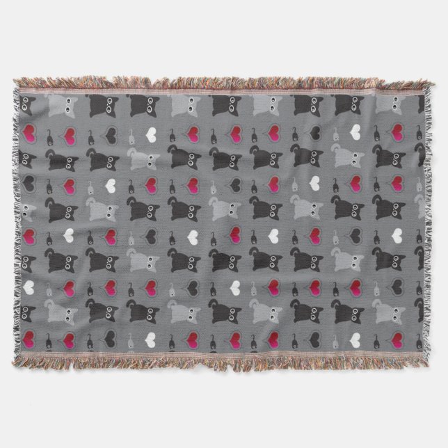 kitten and mice pattern throw blanket (Front)