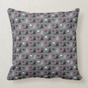 kitten and mice pattern throw pillow