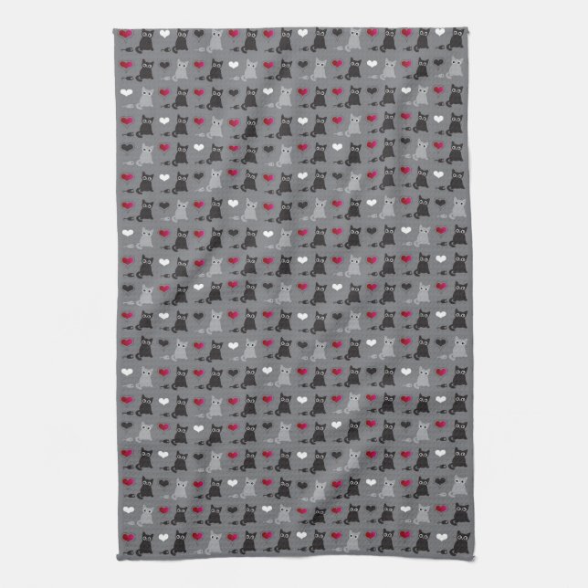 kitten and mice pattern towel (Vertical)