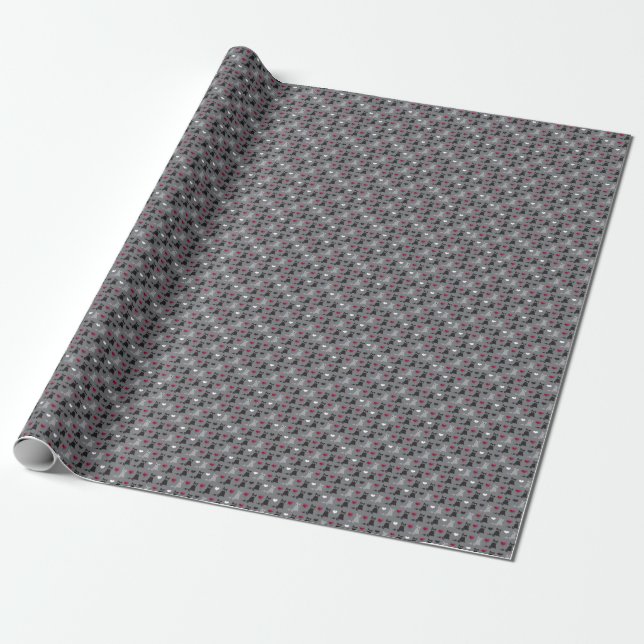kitten and mice pattern wrapping paper (Unrolled)