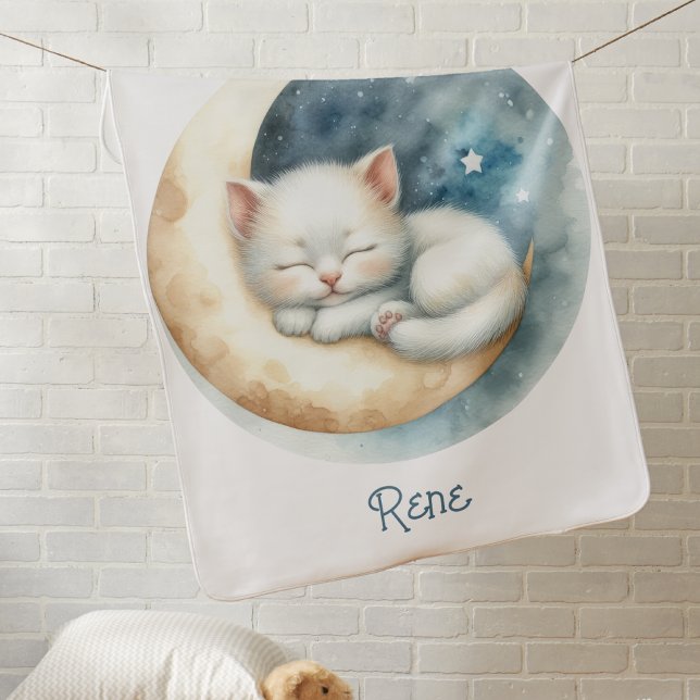 Kitten and Moon Baby Blanket (Creator Uploaded)