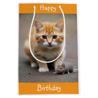 Kitten and Mouse Medium Gift Bag