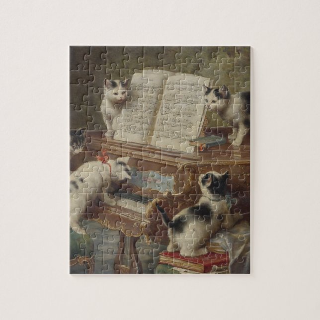 Kitten and piano jigsaw puzzle (Vertical)