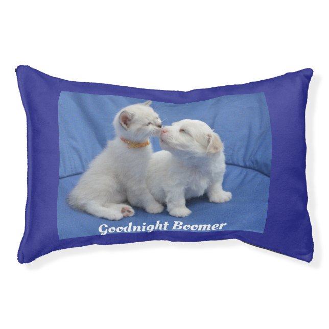 Kitten And Puppy Kissing Dog Bed (Front)