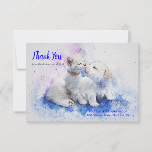 Kitten and Puppy Veterinary Thank You Cards
