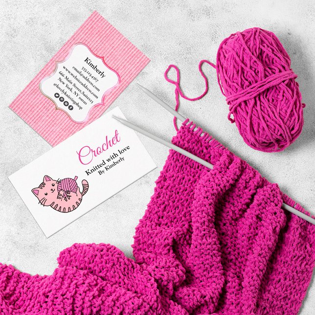 Kitten and yarn crochet business card (Creator Uploaded)