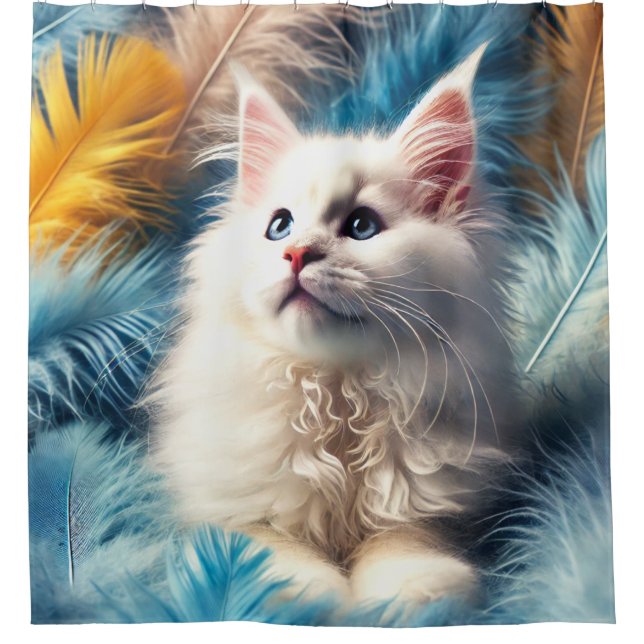 Kitten Art Shower Curtain (Front)