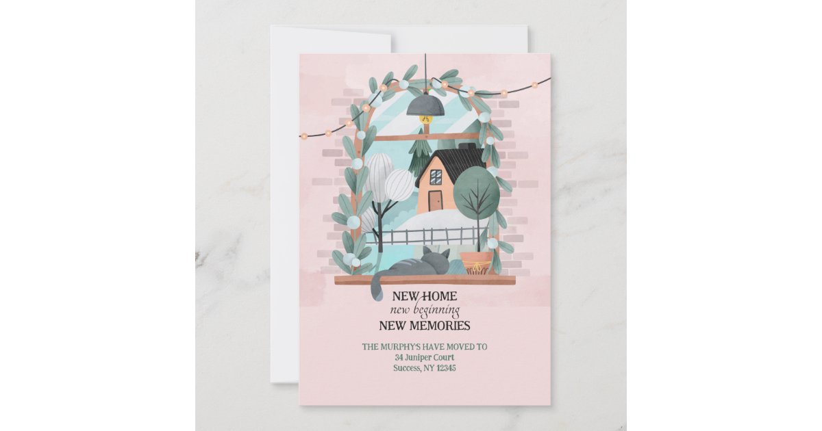 Kitten at the Window Moving Announcement | Zazzle