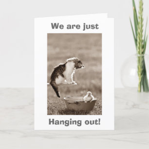 KITTEN/BABY DUCK SAY "HAPPY BIRTHDAY" CARD