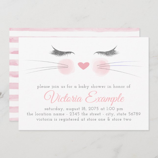 Kitten Baby Shower Invitation (Front/Back)