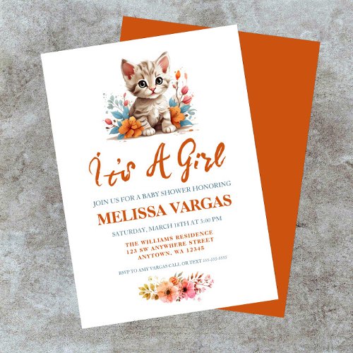 Kitten Baby Shower Invitations