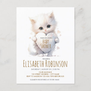 Kitten Baby Shower Personalized Invitation Postcard